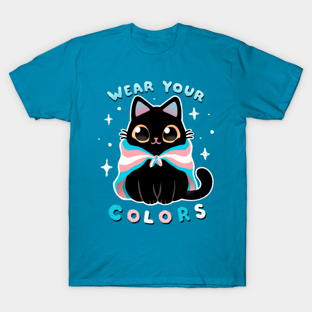 Trans LGBT Pride Cat - Kawaii Rainbow Kitty - Wear your colors